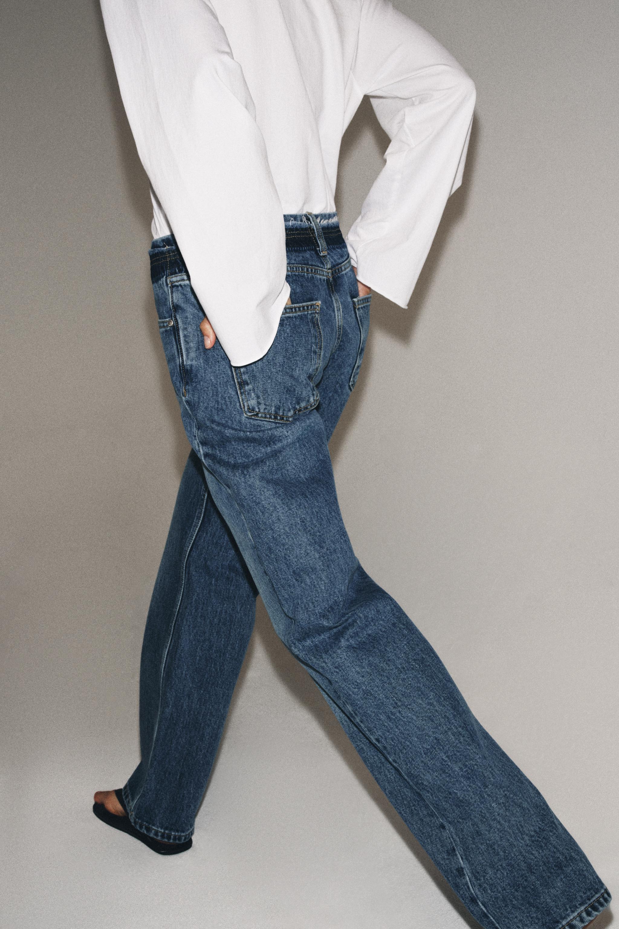 ZW COLLECTION LOW-RISE STRAIGHT LEG JEANS